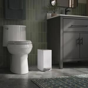 Bathroom Trash Can White Step by Kohler 1.6 gallon - New